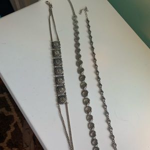 3 silver chokers!